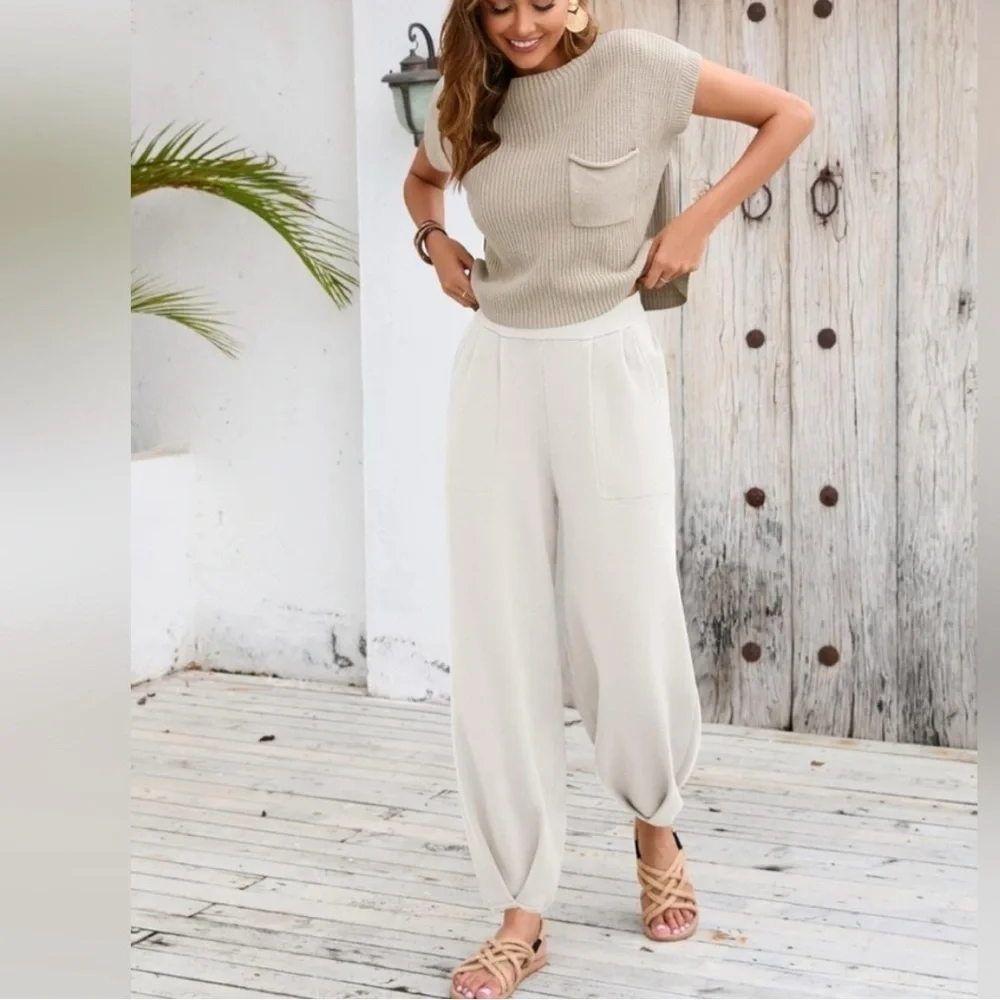Ugerlov NEW Tapered Knit High Waisted Pant Size L - Picture 3 of 9